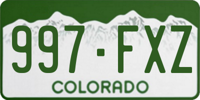 CO license plate 997FXZ