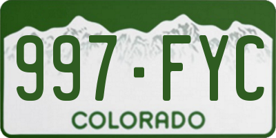 CO license plate 997FYC