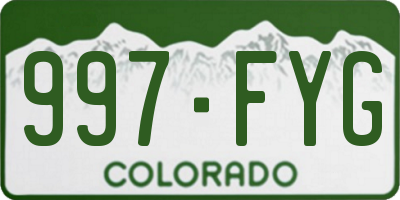 CO license plate 997FYG