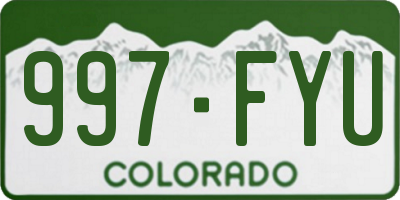CO license plate 997FYU