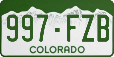 CO license plate 997FZB