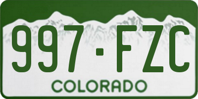 CO license plate 997FZC