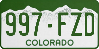 CO license plate 997FZD