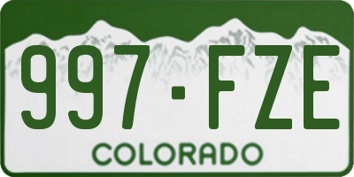 CO license plate 997FZE