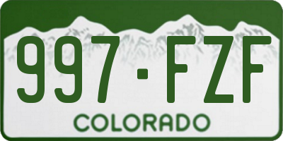 CO license plate 997FZF