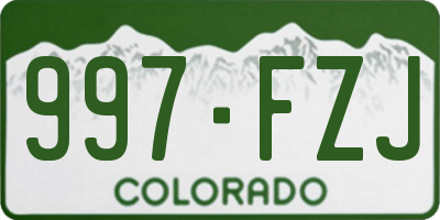 CO license plate 997FZJ