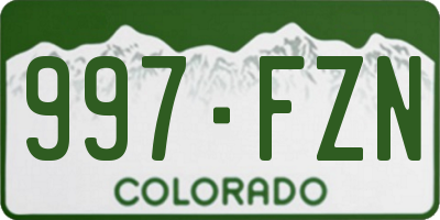 CO license plate 997FZN