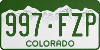 CO license plate 997FZP