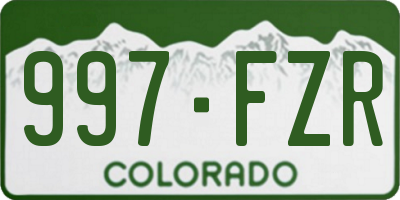 CO license plate 997FZR