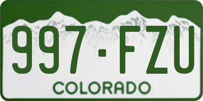 CO license plate 997FZU