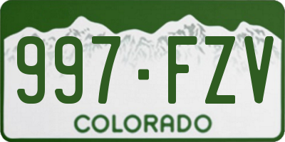 CO license plate 997FZV