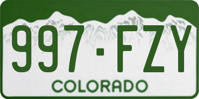 CO license plate 997FZY
