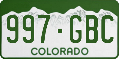 CO license plate 997GBC