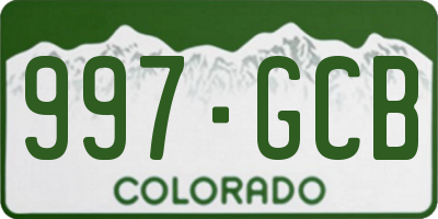 CO license plate 997GCB