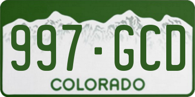 CO license plate 997GCD