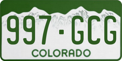 CO license plate 997GCG