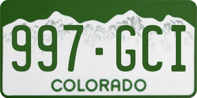 CO license plate 997GCI