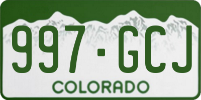 CO license plate 997GCJ