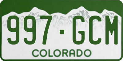 CO license plate 997GCM
