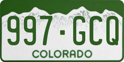 CO license plate 997GCQ
