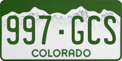 CO license plate 997GCS