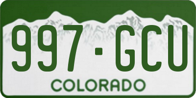 CO license plate 997GCU