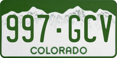CO license plate 997GCV