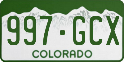 CO license plate 997GCX