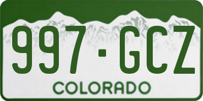 CO license plate 997GCZ