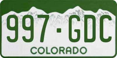CO license plate 997GDC
