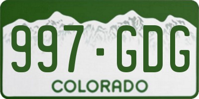 CO license plate 997GDG