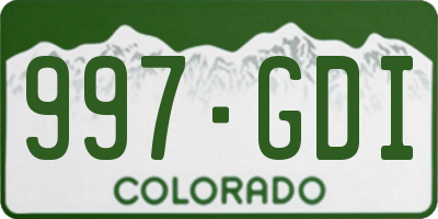 CO license plate 997GDI