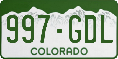 CO license plate 997GDL