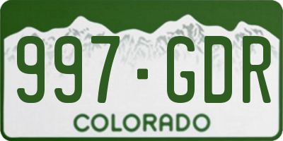 CO license plate 997GDR