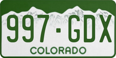 CO license plate 997GDX