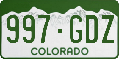 CO license plate 997GDZ
