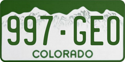 CO license plate 997GEO