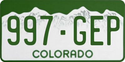 CO license plate 997GEP