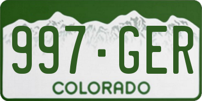 CO license plate 997GER