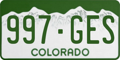 CO license plate 997GES