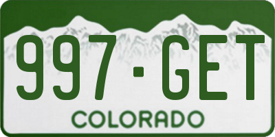 CO license plate 997GET