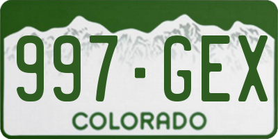 CO license plate 997GEX