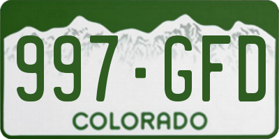 CO license plate 997GFD