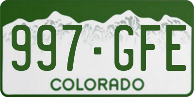 CO license plate 997GFE
