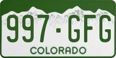 CO license plate 997GFG