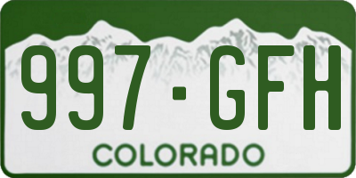 CO license plate 997GFH