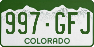 CO license plate 997GFJ