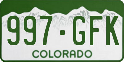 CO license plate 997GFK
