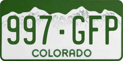 CO license plate 997GFP