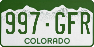 CO license plate 997GFR